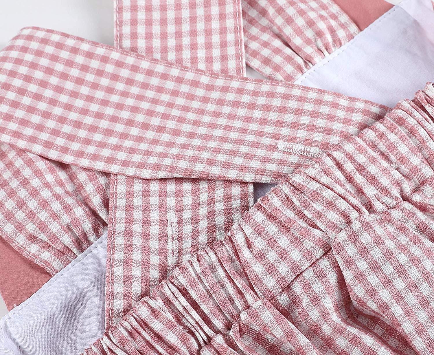 Rose Gingham Little Piggy Sleeveless A-line Dress