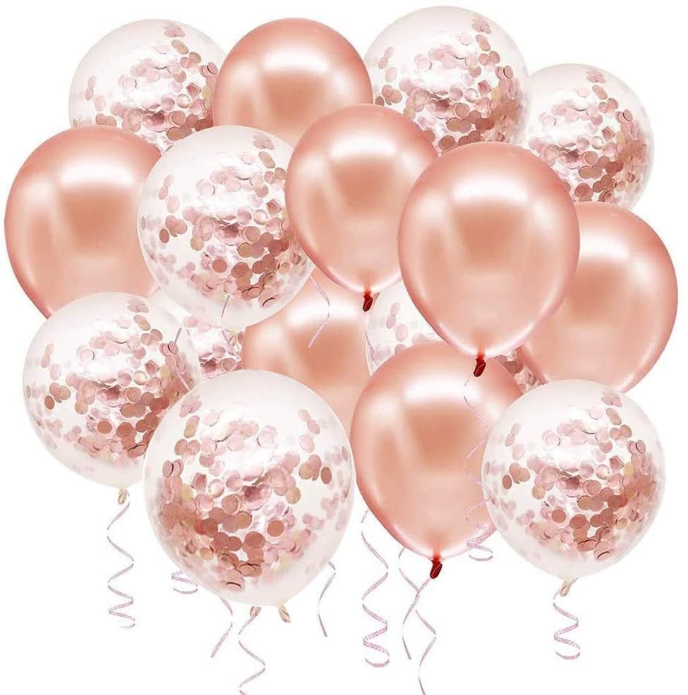 Rose Gold Confetti Balloon Bouquet