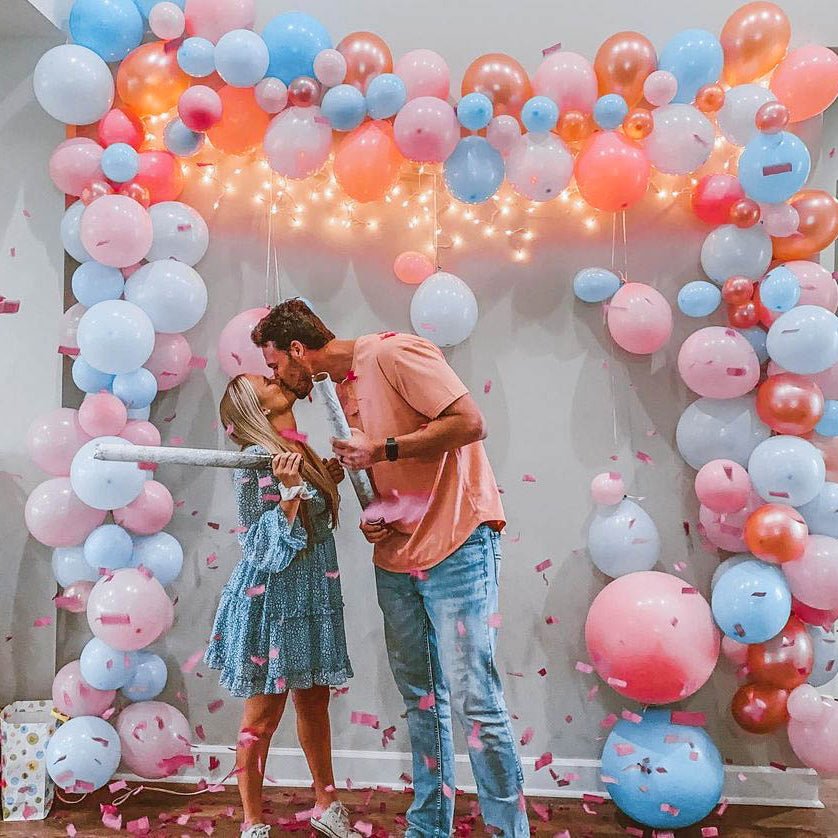 Rose Gold, Blue & Pink Balloon Garland Kit – Gender Reveal Decor
