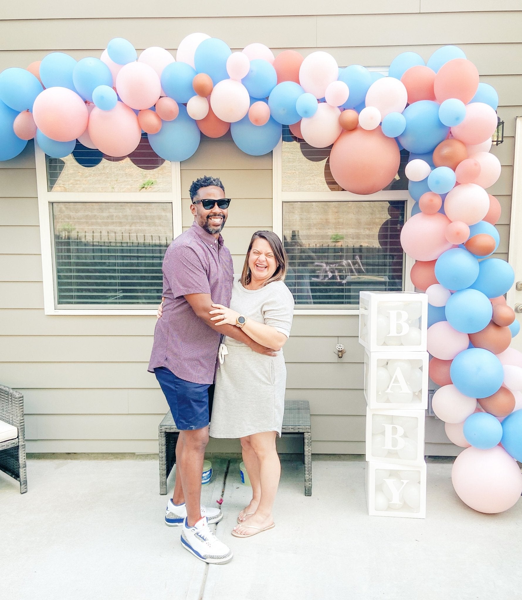Rose Gold, Blue & Pink Balloon Garland Kit – Gender Reveal Decor