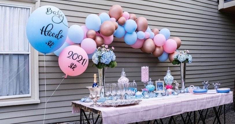 Rose Gold, Blue & Pink Balloon Garland Kit – Gender Reveal Decor