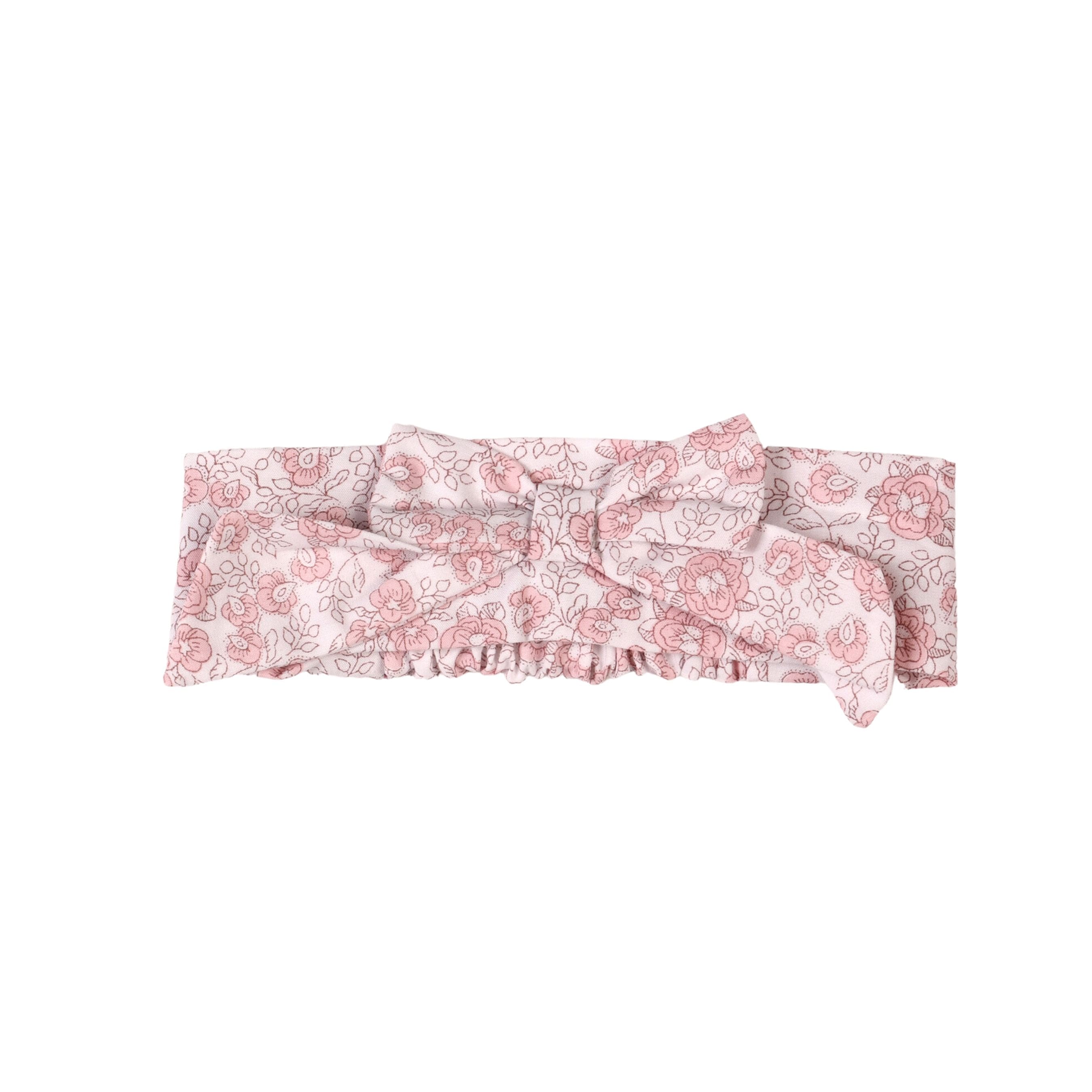 Rose Sweet | Girls Pink Floral Cotton Headband
