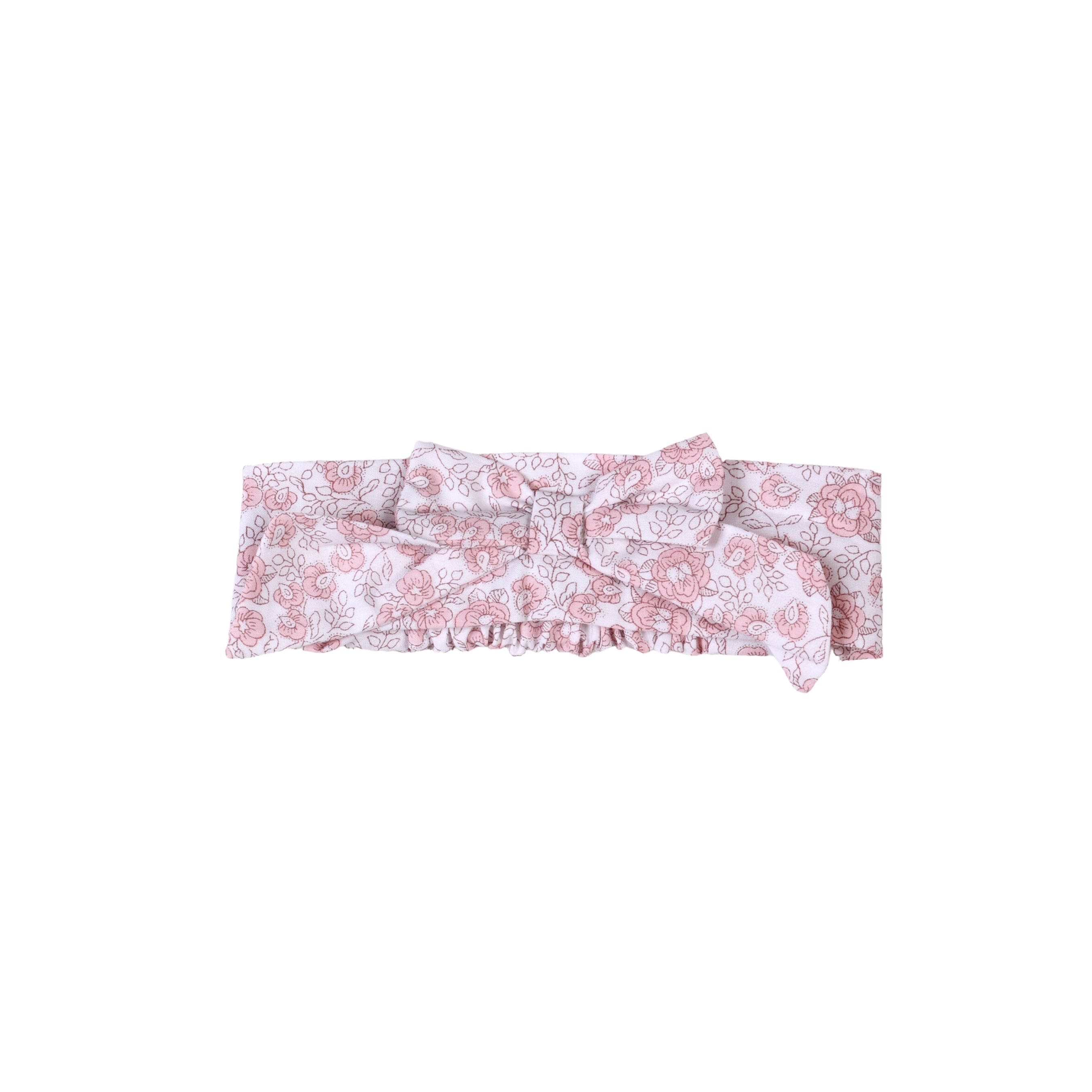 Rose Sweet | Girls Pink Floral Print Cotton Headband