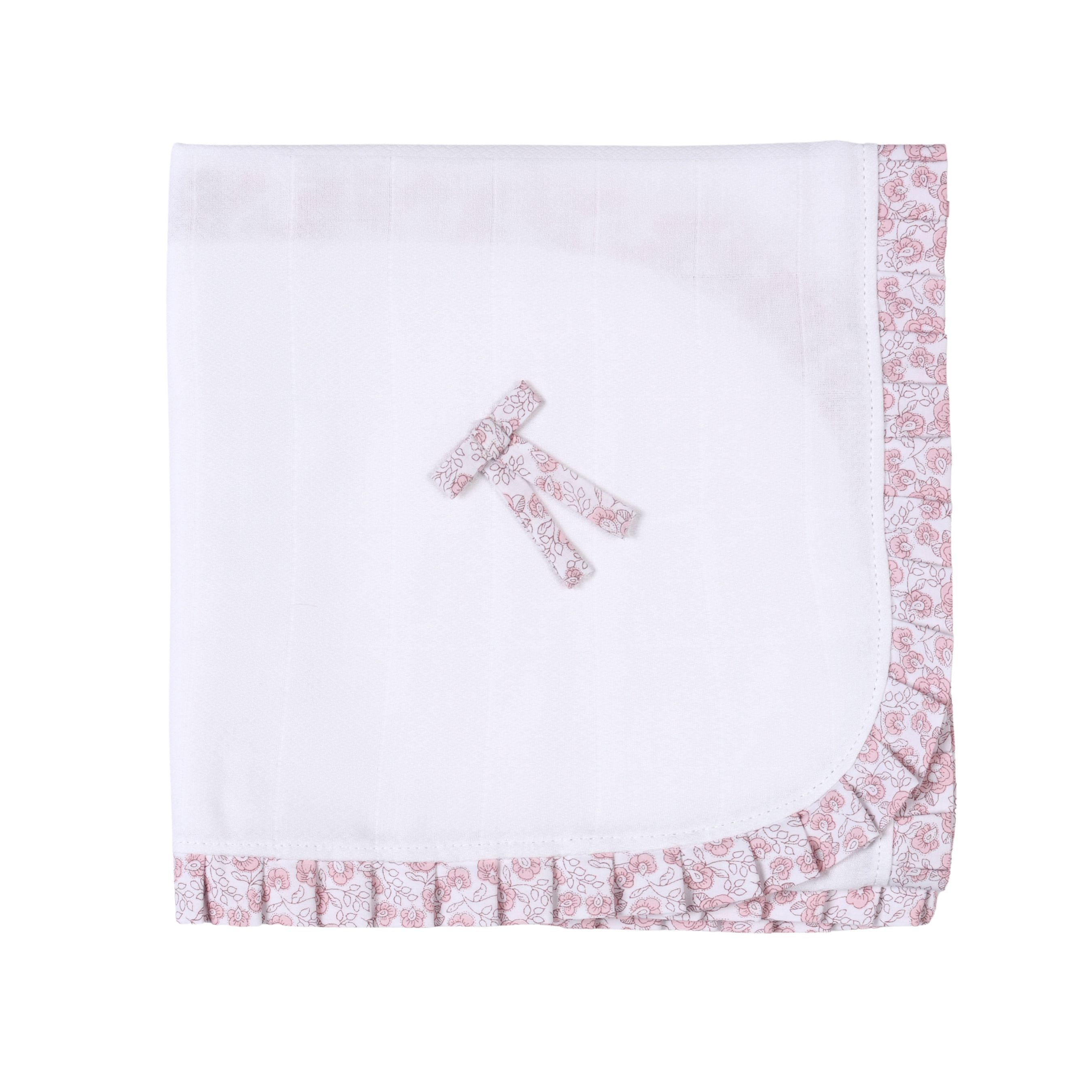 Rose Sweet | Girls White Floral Cotton Muslin Square (70cm)