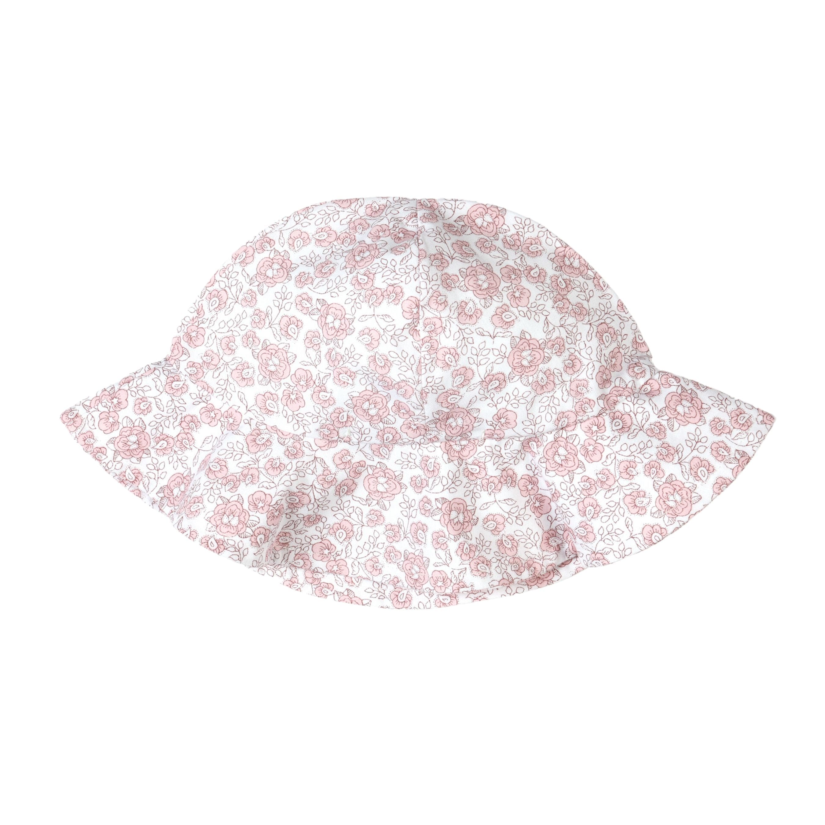 Rose Sweet | Girls Pink Floral Cotton Sun Hat