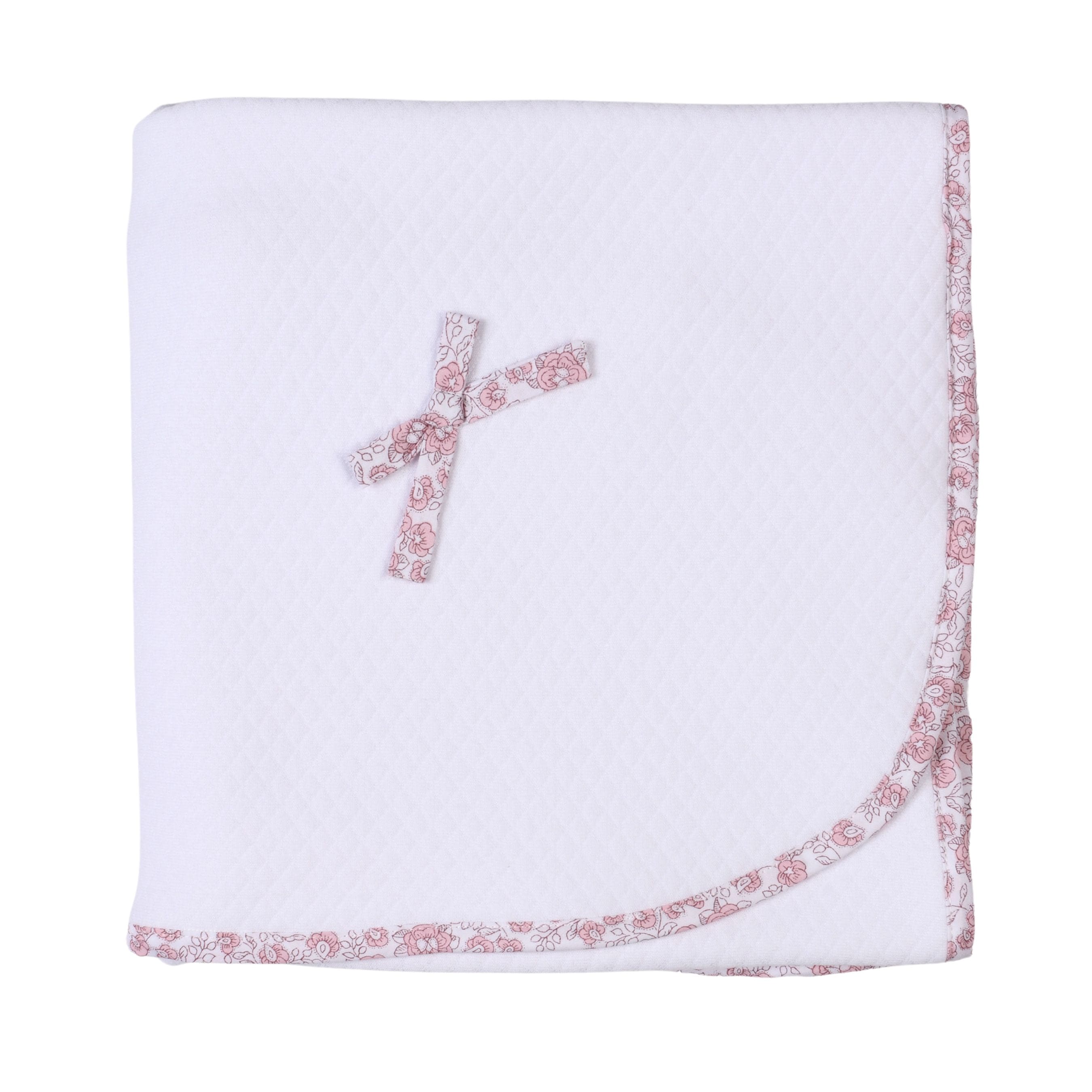 Rose Sweet | Girls White Floral Quilted Cotton Blanket