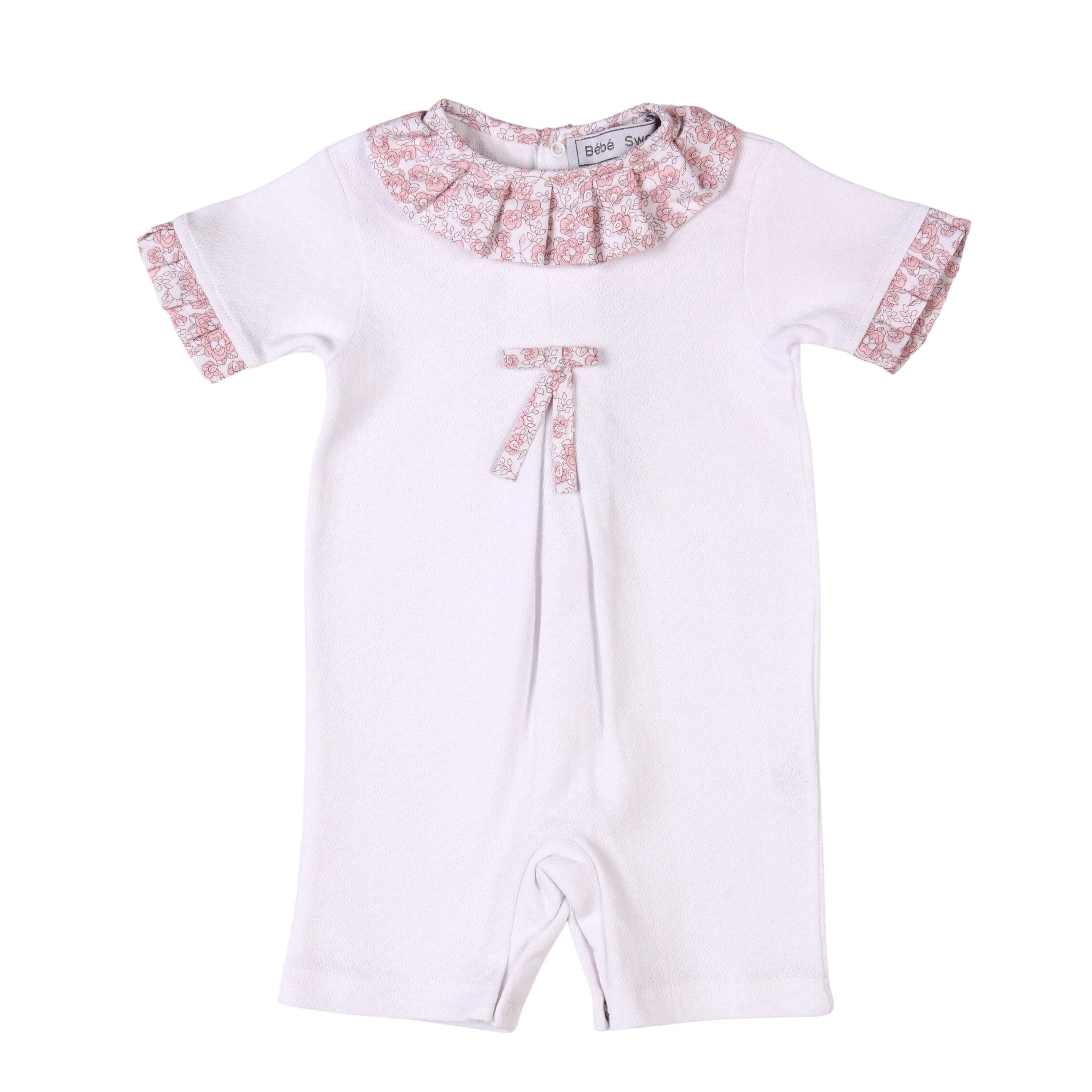 Rose Sweet | Baby Girls White Floral Cotton Shortie
