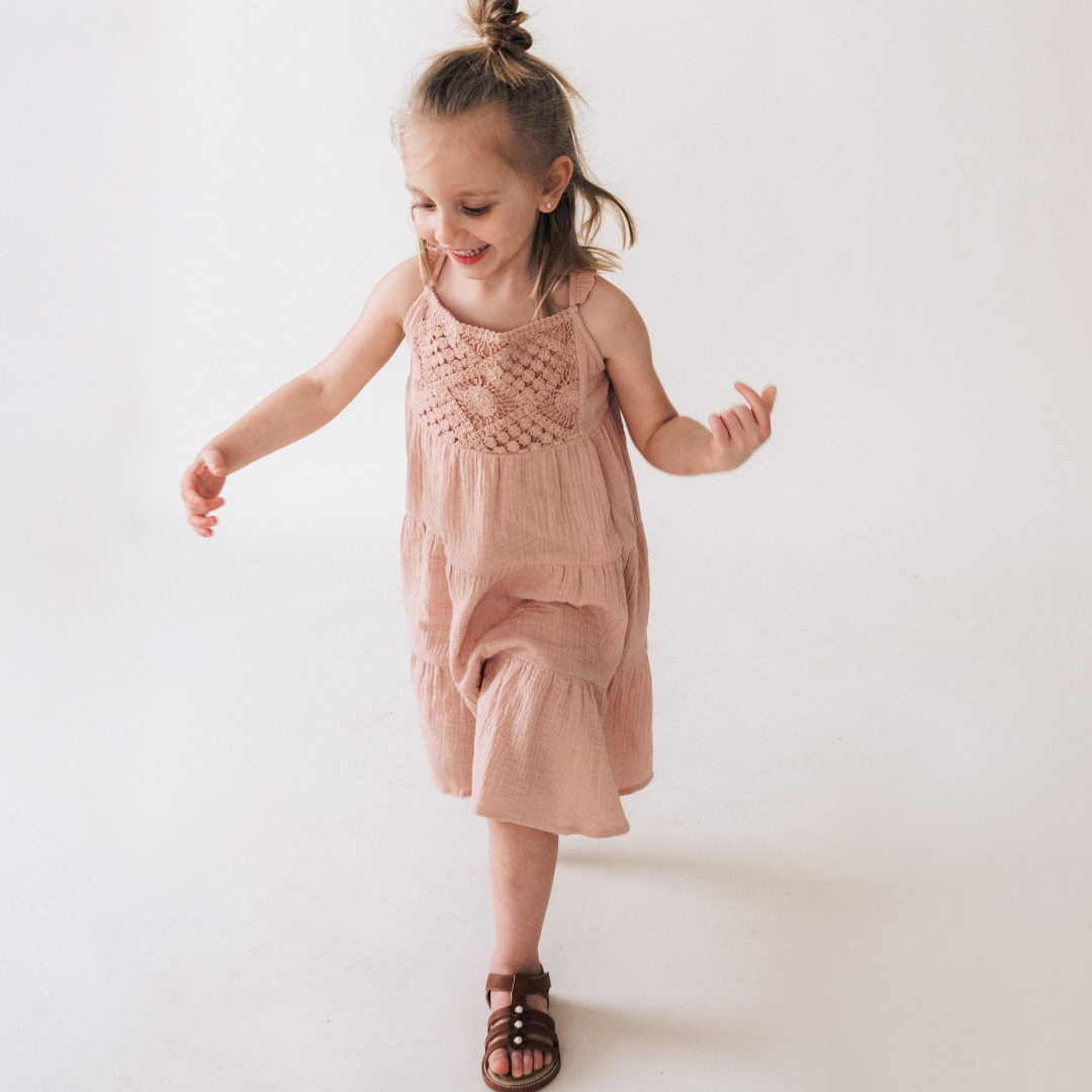 Dusty Rose Crochet Mommy & Me Dress - Child
