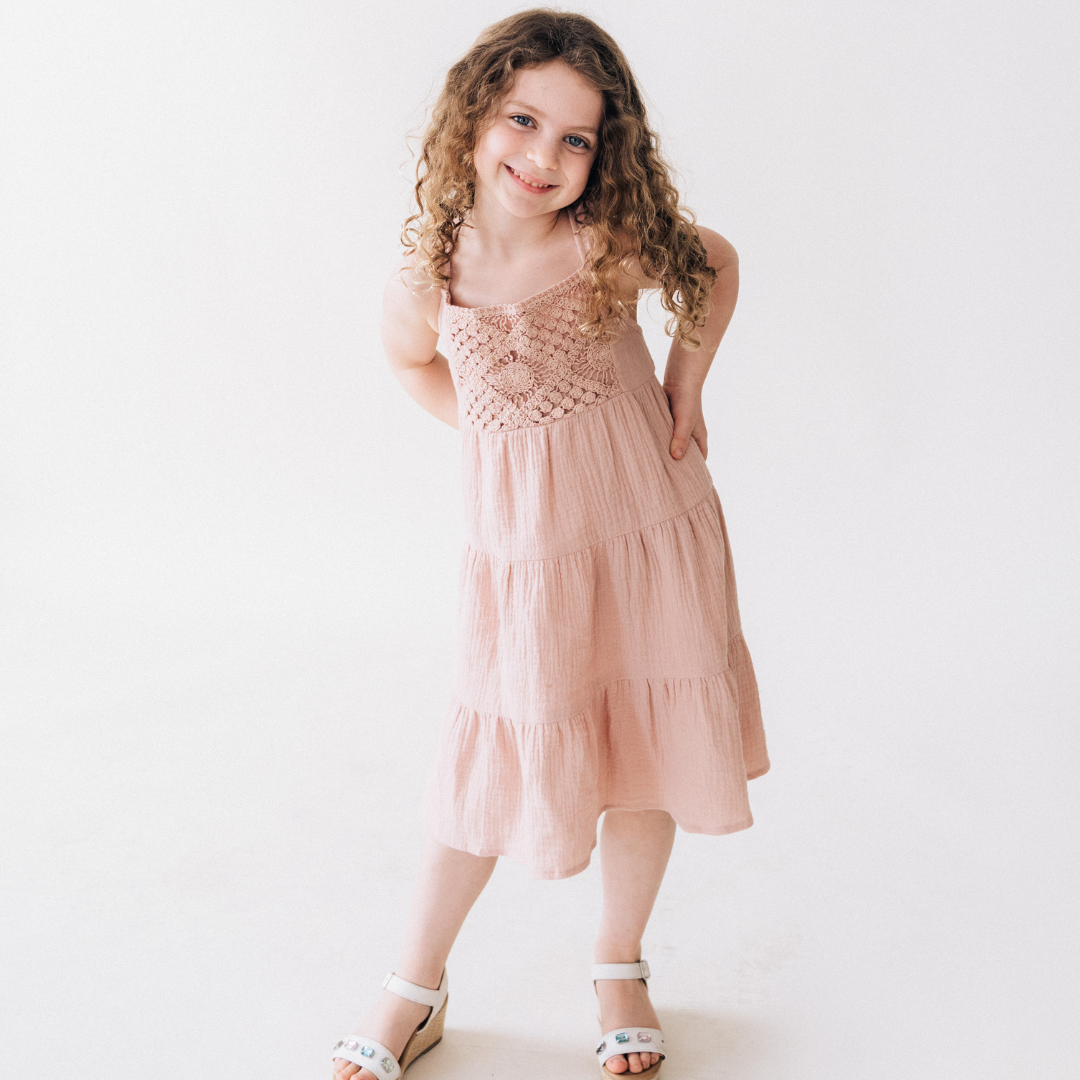 Dusty Rose Crochet Mommy & Me Dress - Child