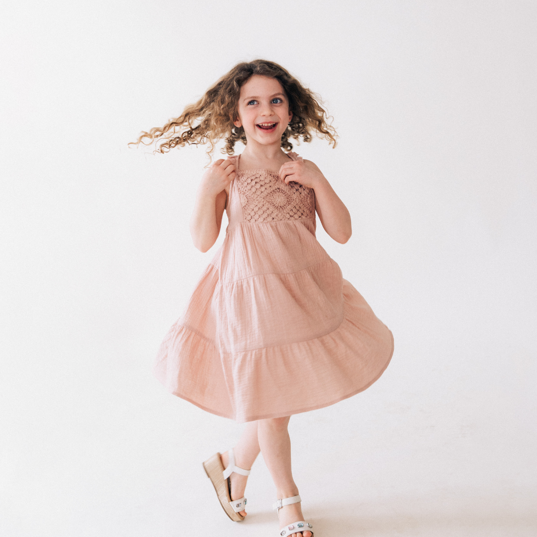 Dusty Rose Crochet Mommy & Me Dress - Child