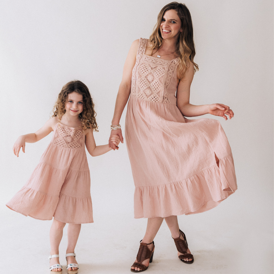 Dusty Rose Crochet Mommy & Me Dress - Women