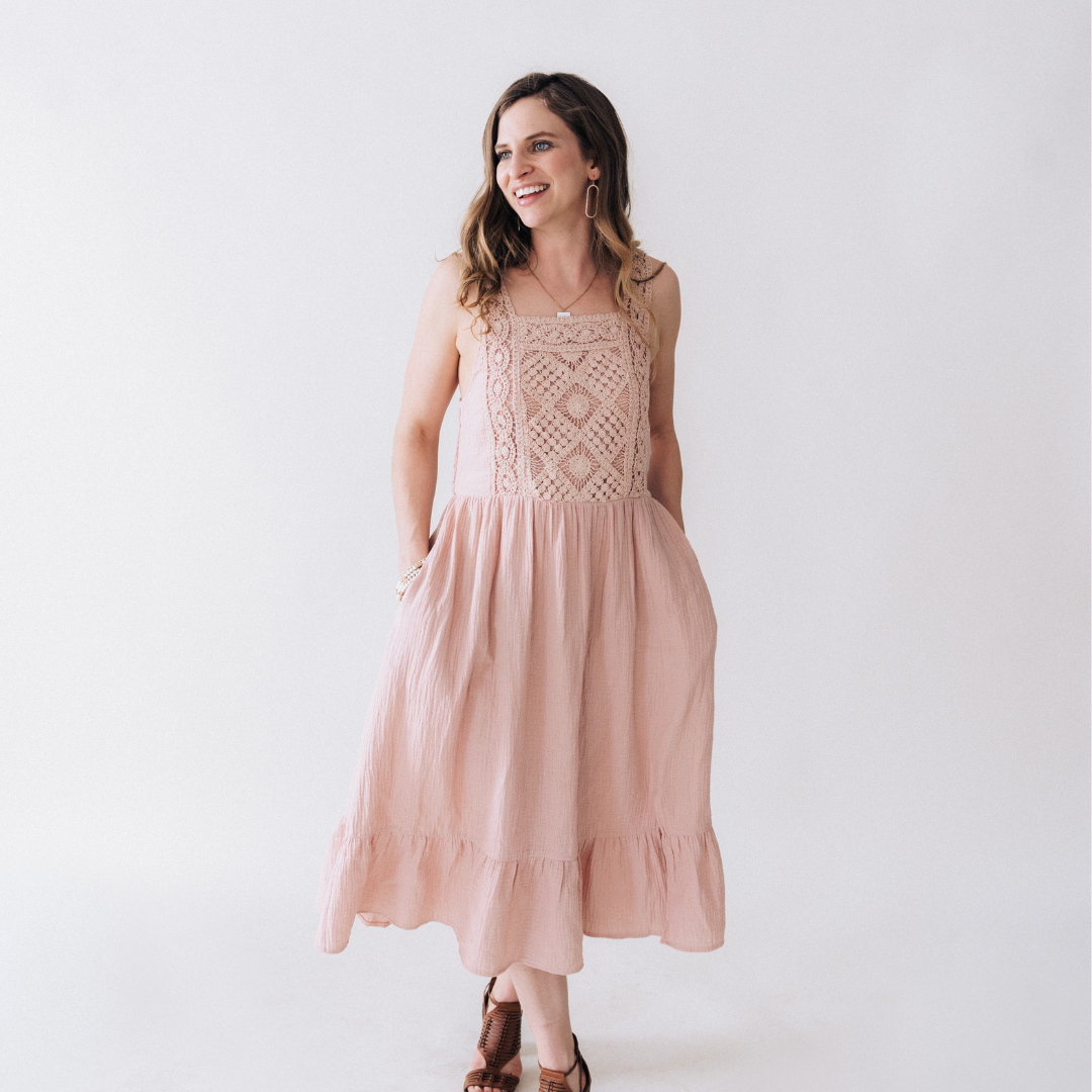 Dusty Rose Crochet Mommy & Me Dress - Women