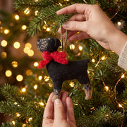 Hand Knit Alpaca Wool Christmas Ornament - Rottweiler Dog