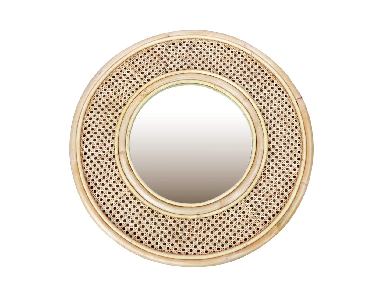 Kingston Round Caned Rattan Mirror