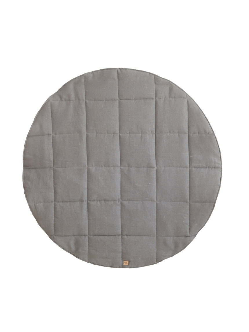 Grey Linen Round Mat