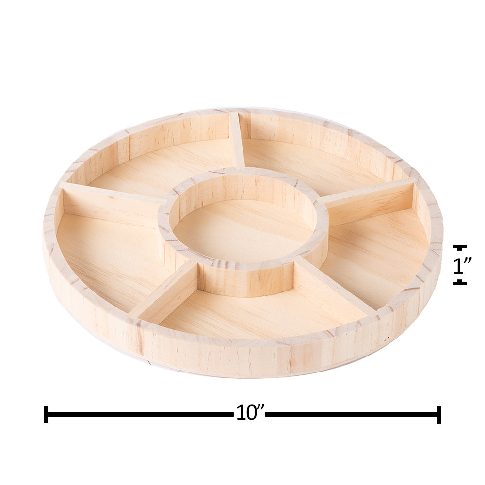 Round Shaped Wooden Tray 4 Pack 10"x1"