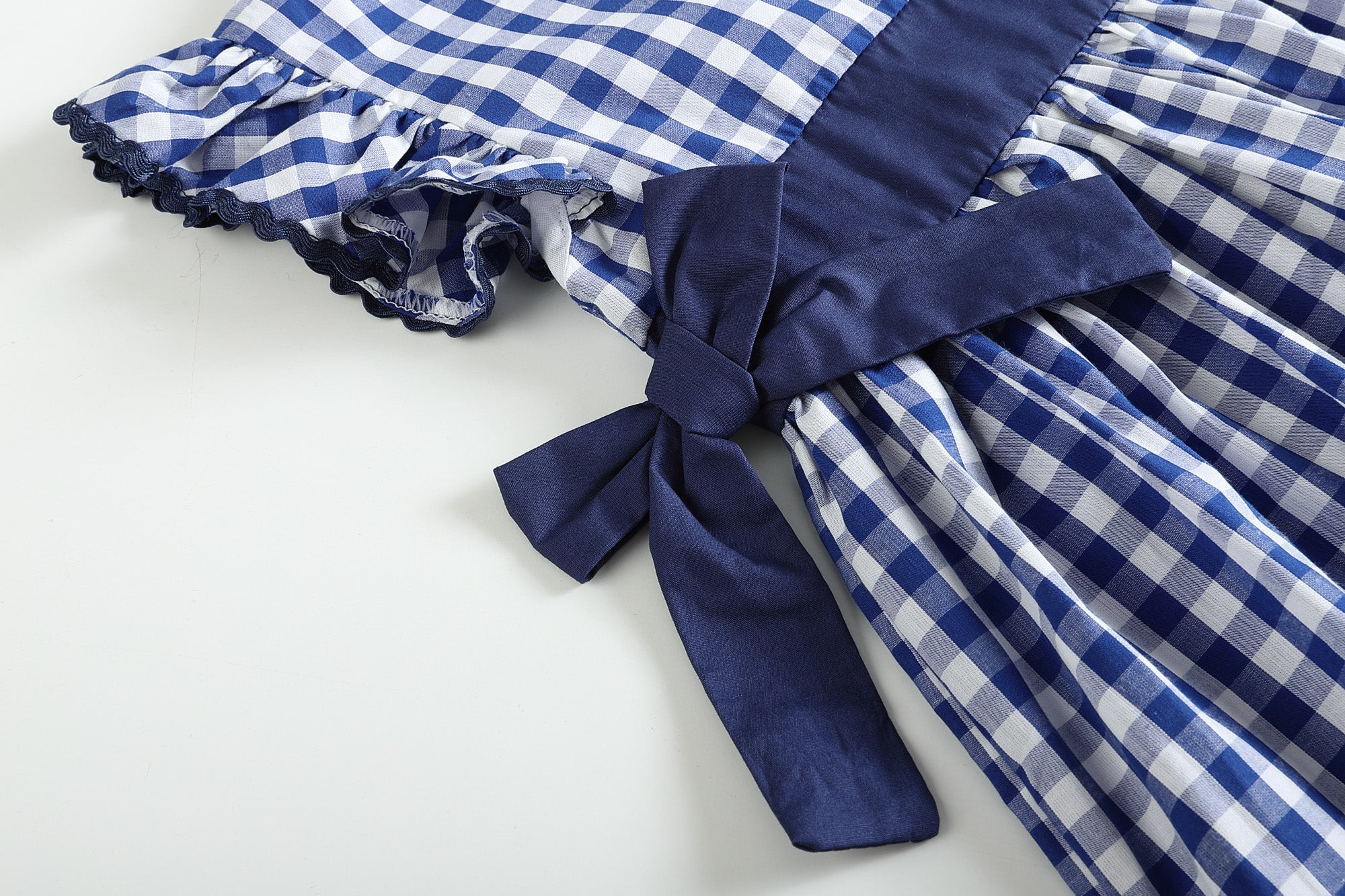 Royal Blue Gingham A-line Dress