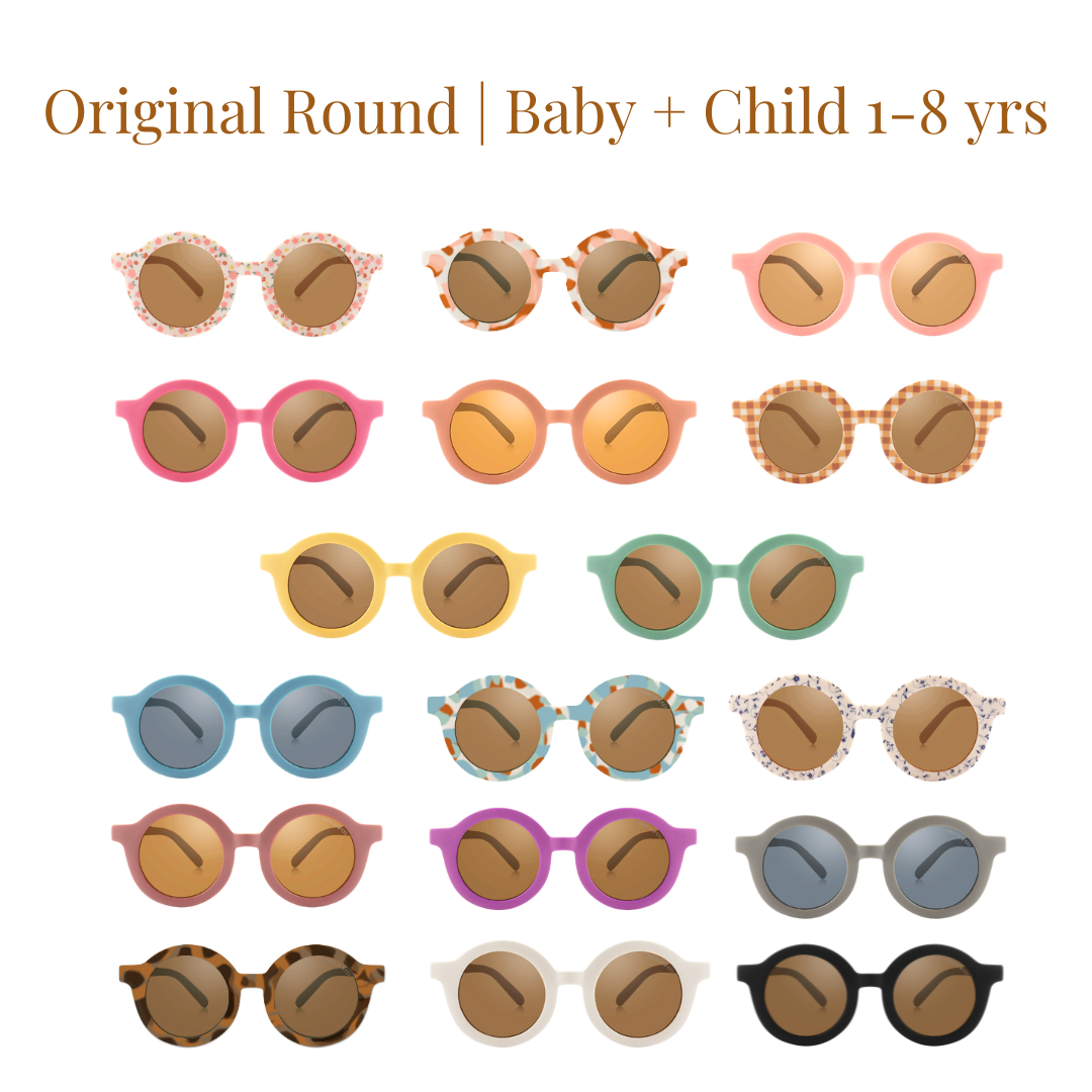 Original Round Sustainable Sunglasses | Bio-based  Bendable Polarized | Black