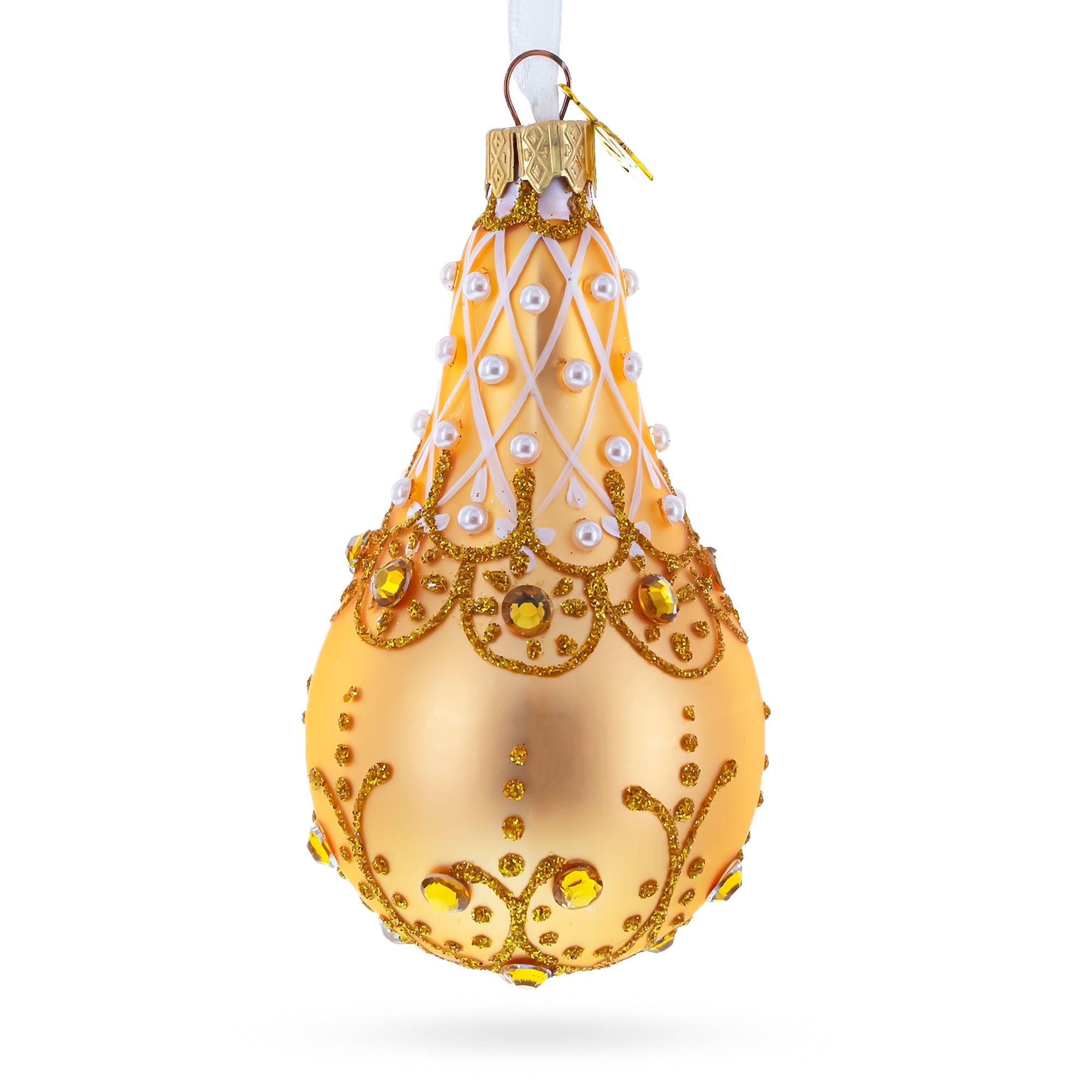 Pearls On Champagne Glass Waterdrop Ornament