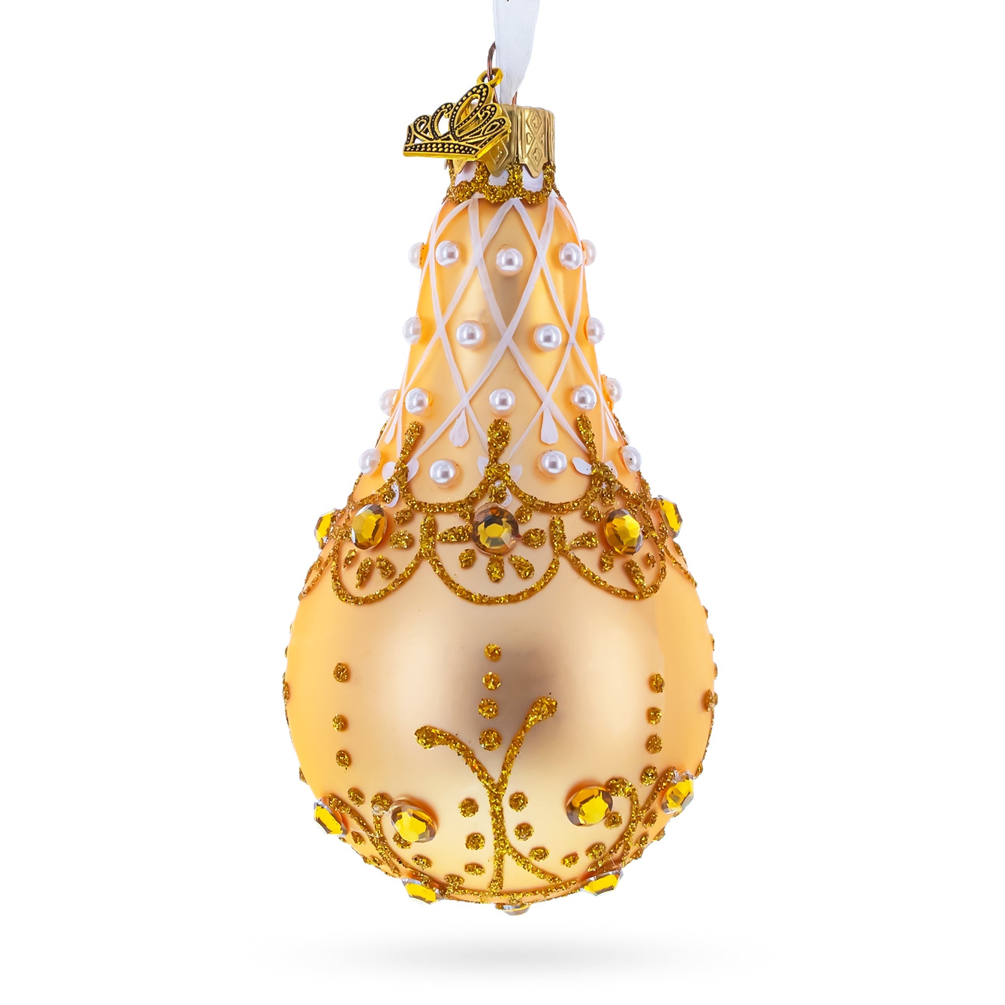 Pearls On Champagne Glass Waterdrop Ornament