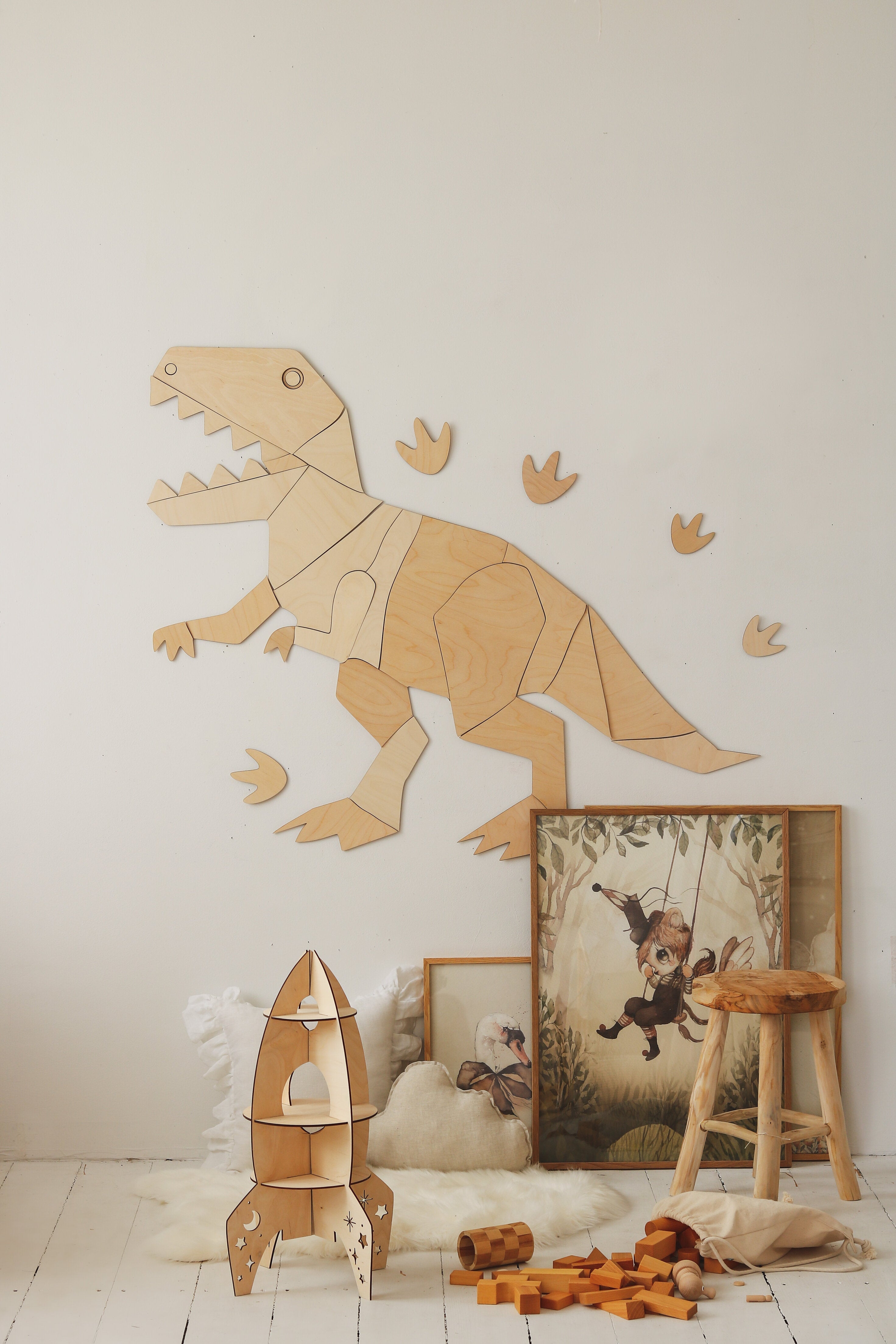 Dino T-rex Wall Decoration Origami