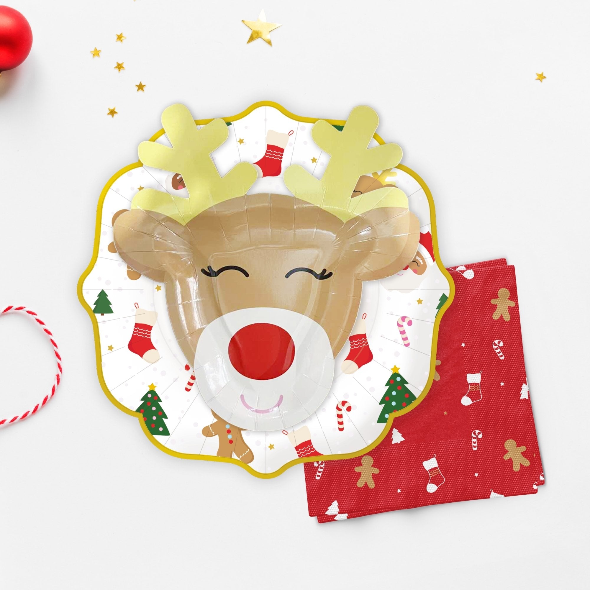 Rudolph The Reindeer Christmas Paper Plates