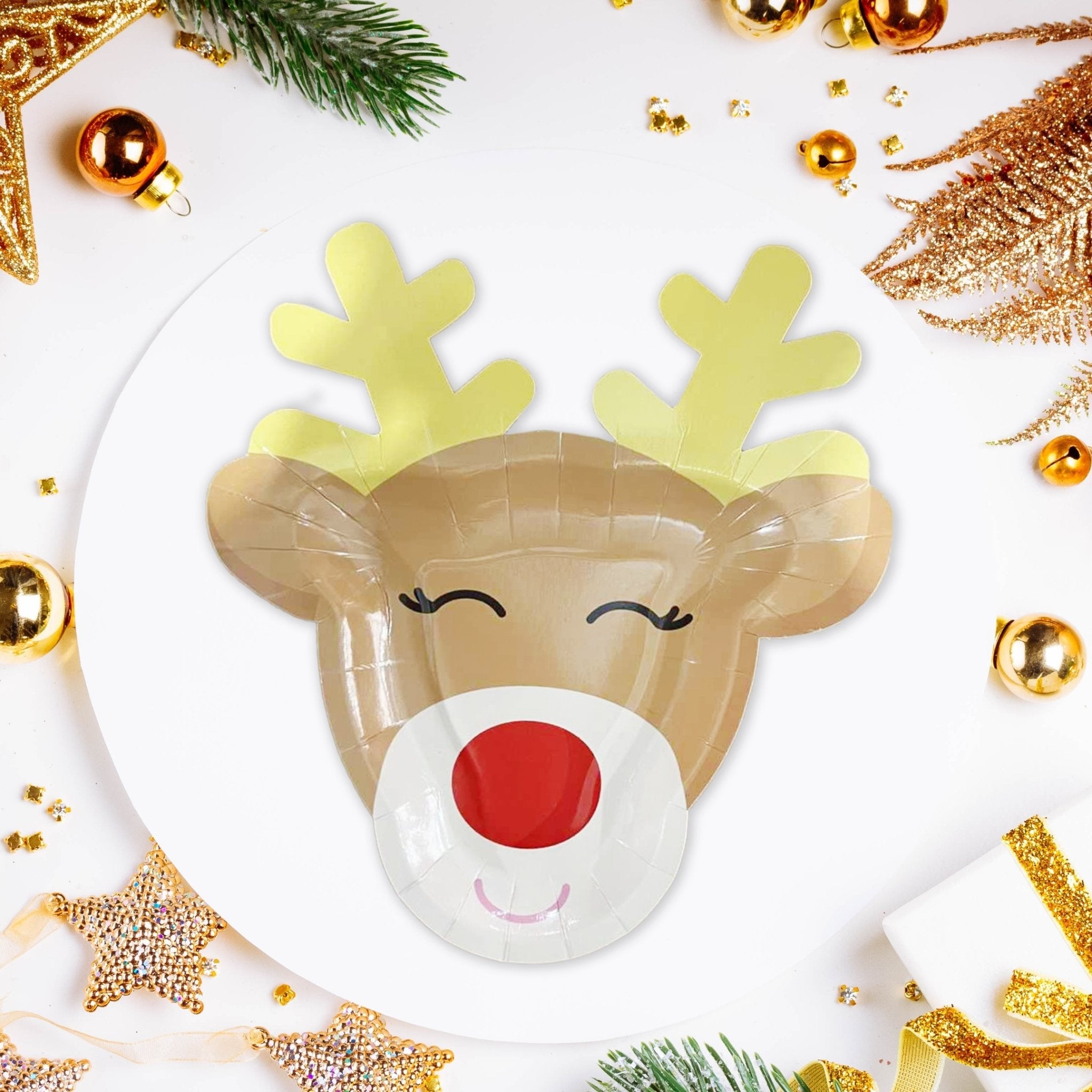Rudolph The Reindeer Christmas Paper Plates