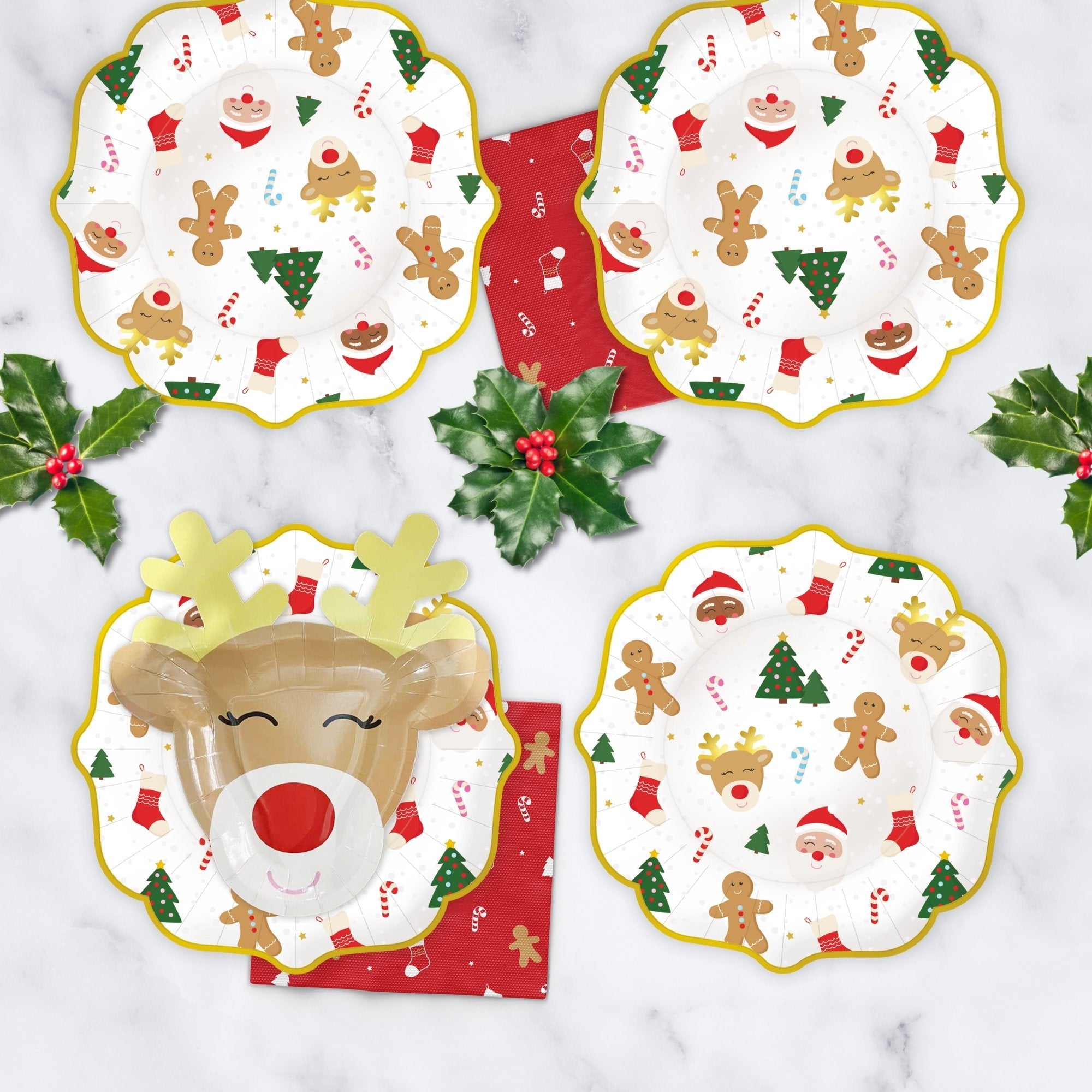 Rudolph The Reindeer Christmas Paper Plates