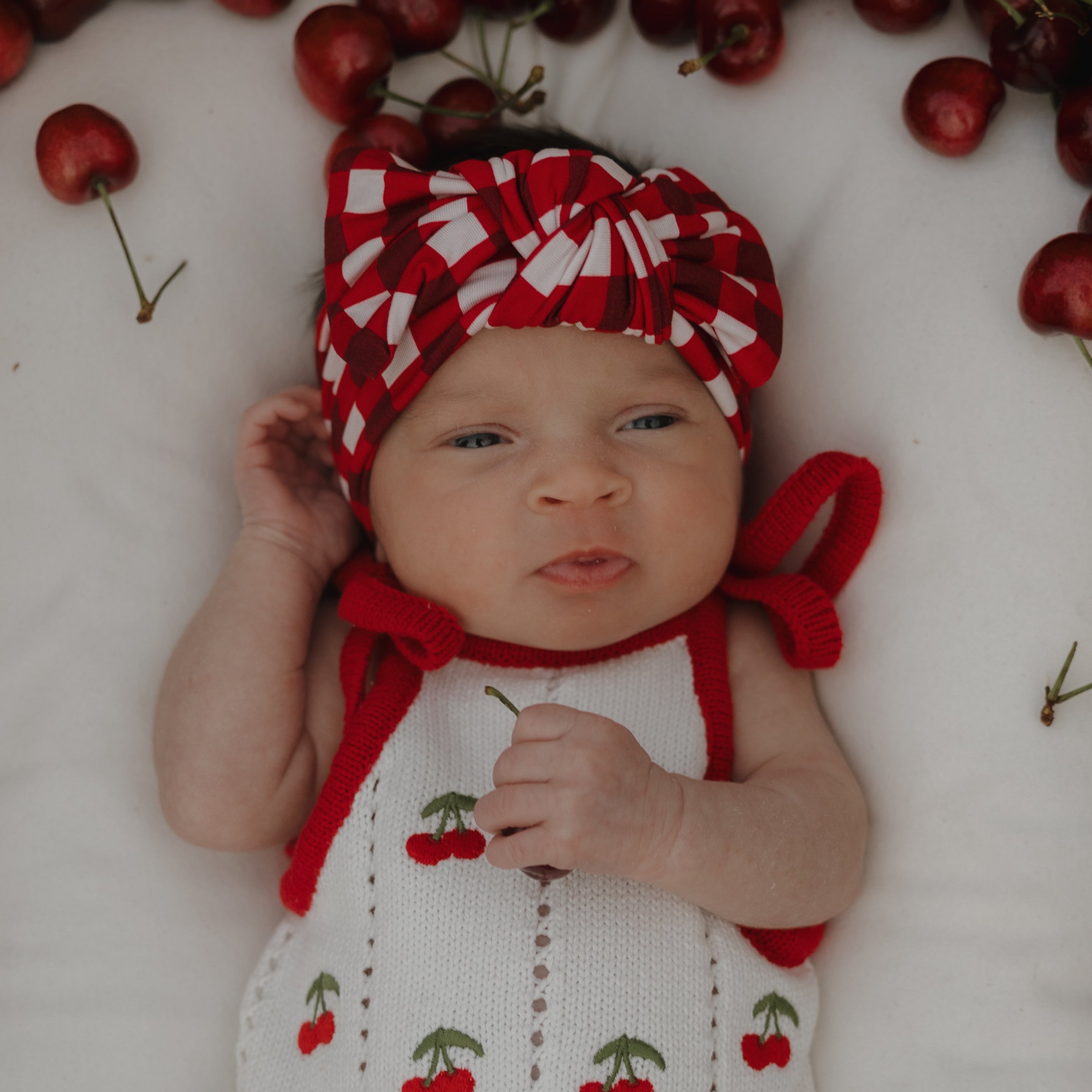 Knit Ruffle Romper | Cherry