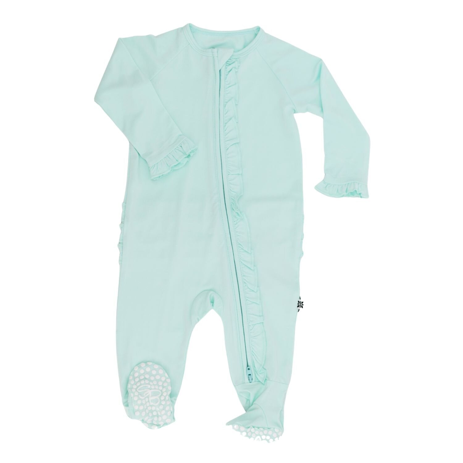 Ruffle Footie - Fair Aqua