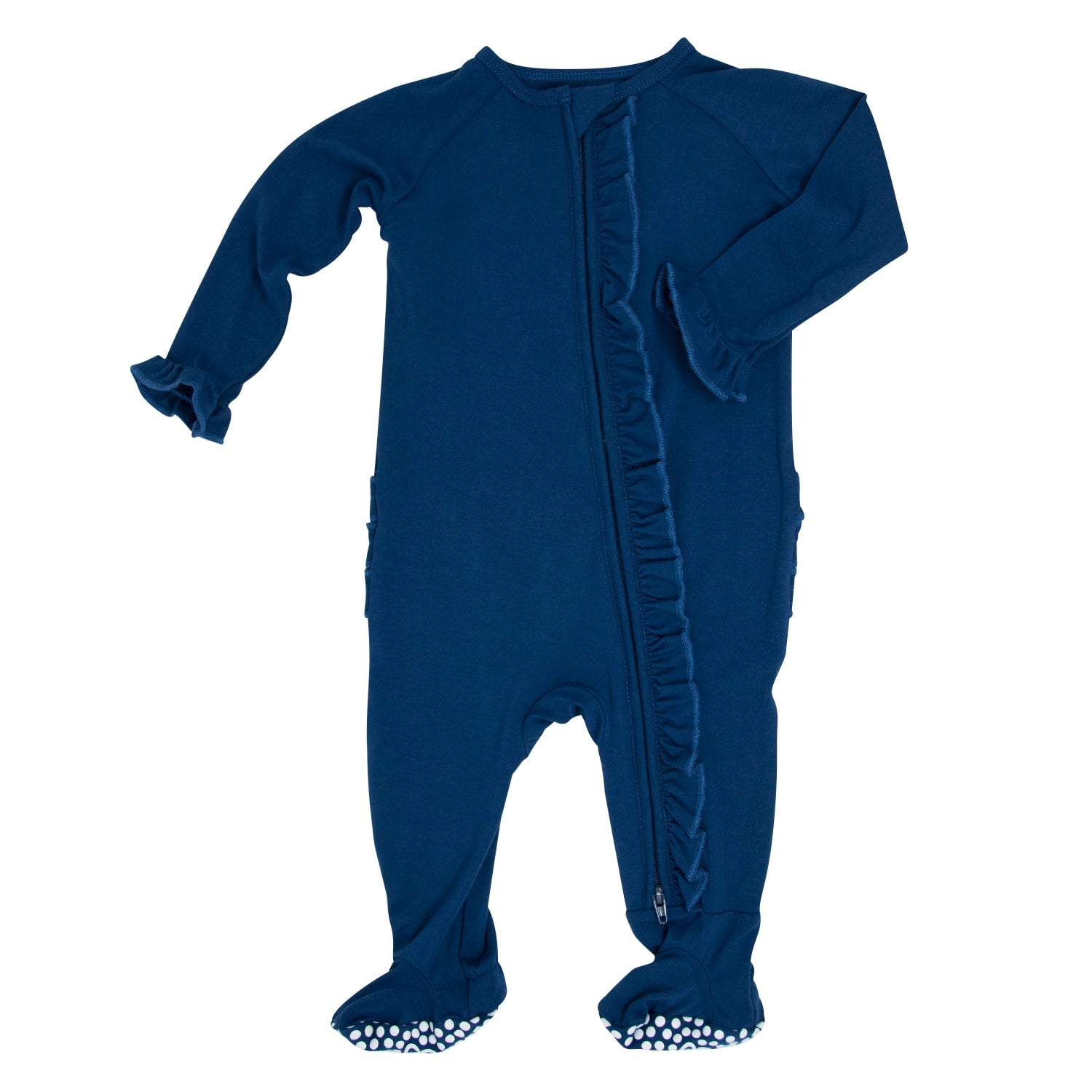 Ruffle Footie - Deep Navy