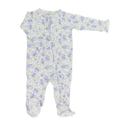 Ruffle Footie - Vintage Flower Purple
