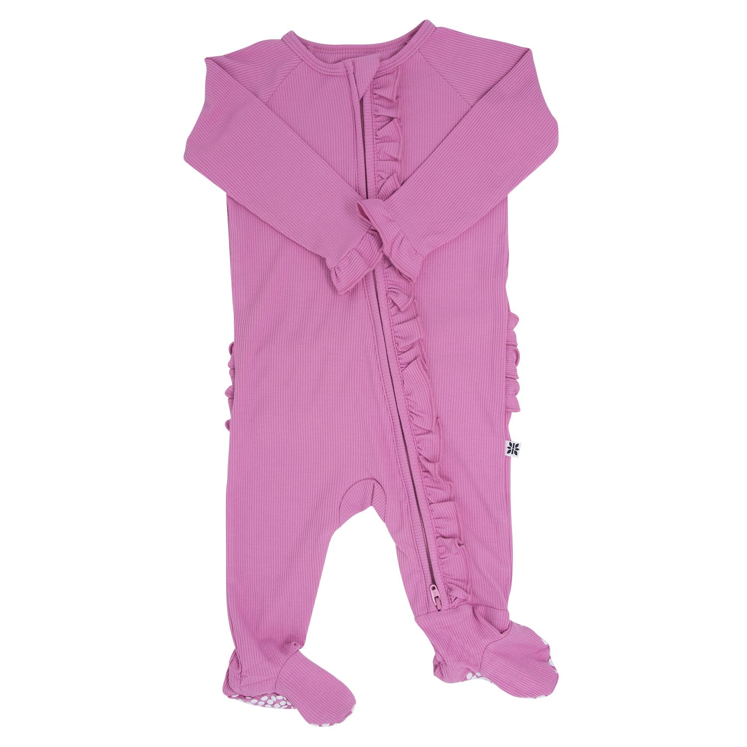 Ruffle Footie - Cashmere Rose Ribbed