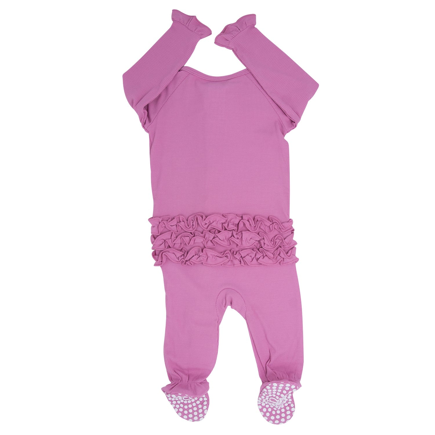 Ruffle Footie - Cashmere Rose Ribbed