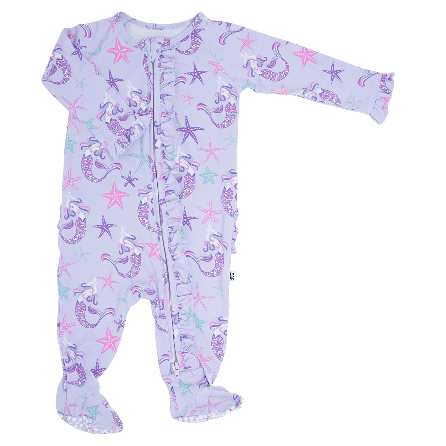 Ruffle Footie - Mermaid Purple