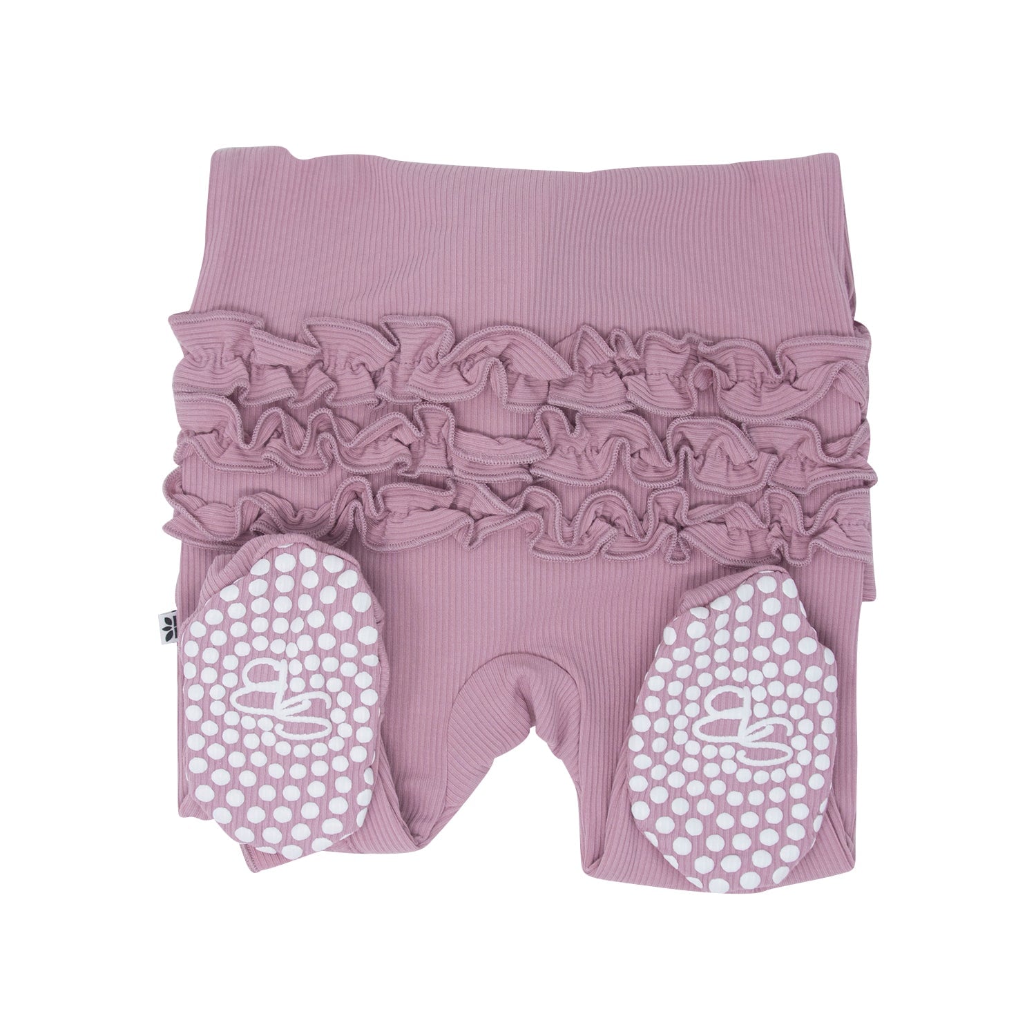 Ruffle Footie - Petunia Pink Ribbed