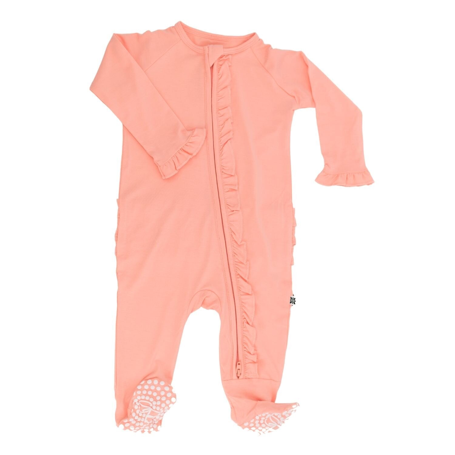 Ruffle Footie - Apricot