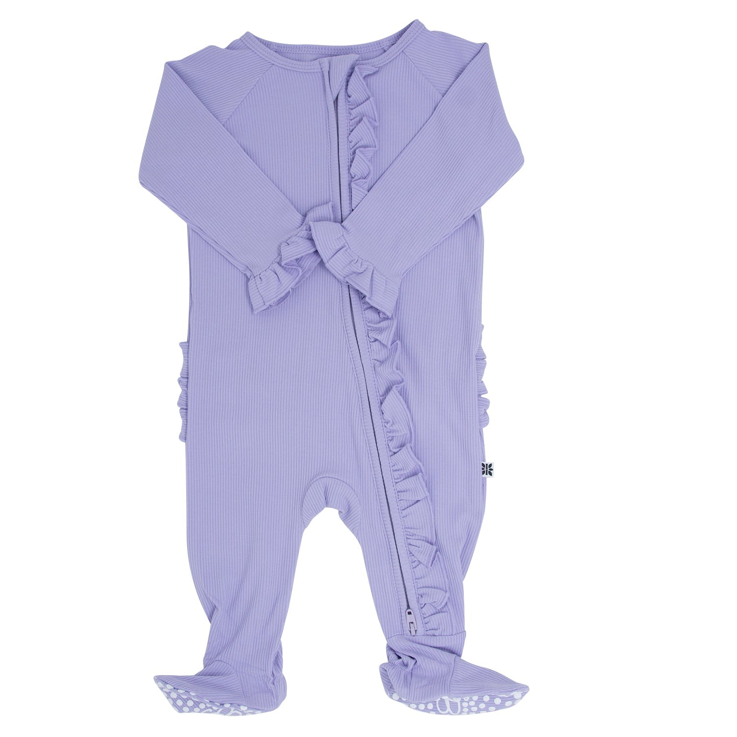 Ruffle Footie - Orchid Petal Ribbed