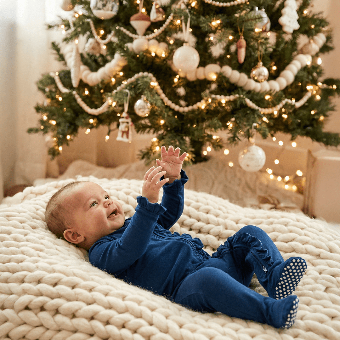 Ruffle Footie - Deep Navy