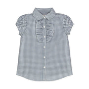 Ruffle Front Shirt With Puff Sleeves