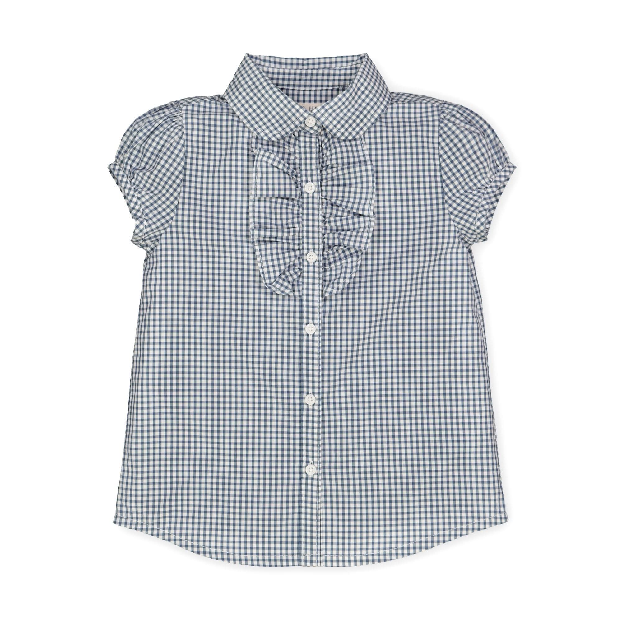 Ruffle Front Shirt With Puff Sleeves