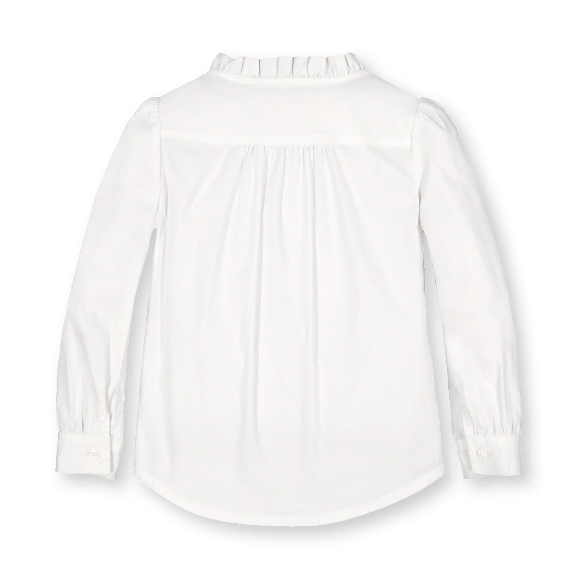 Ruffle Neck Organic Blouse With Pintucks - Baby