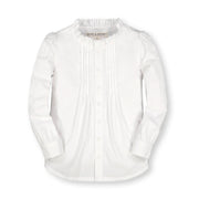 Ruffle Neck Organic Blouse With Pintucks - Baby