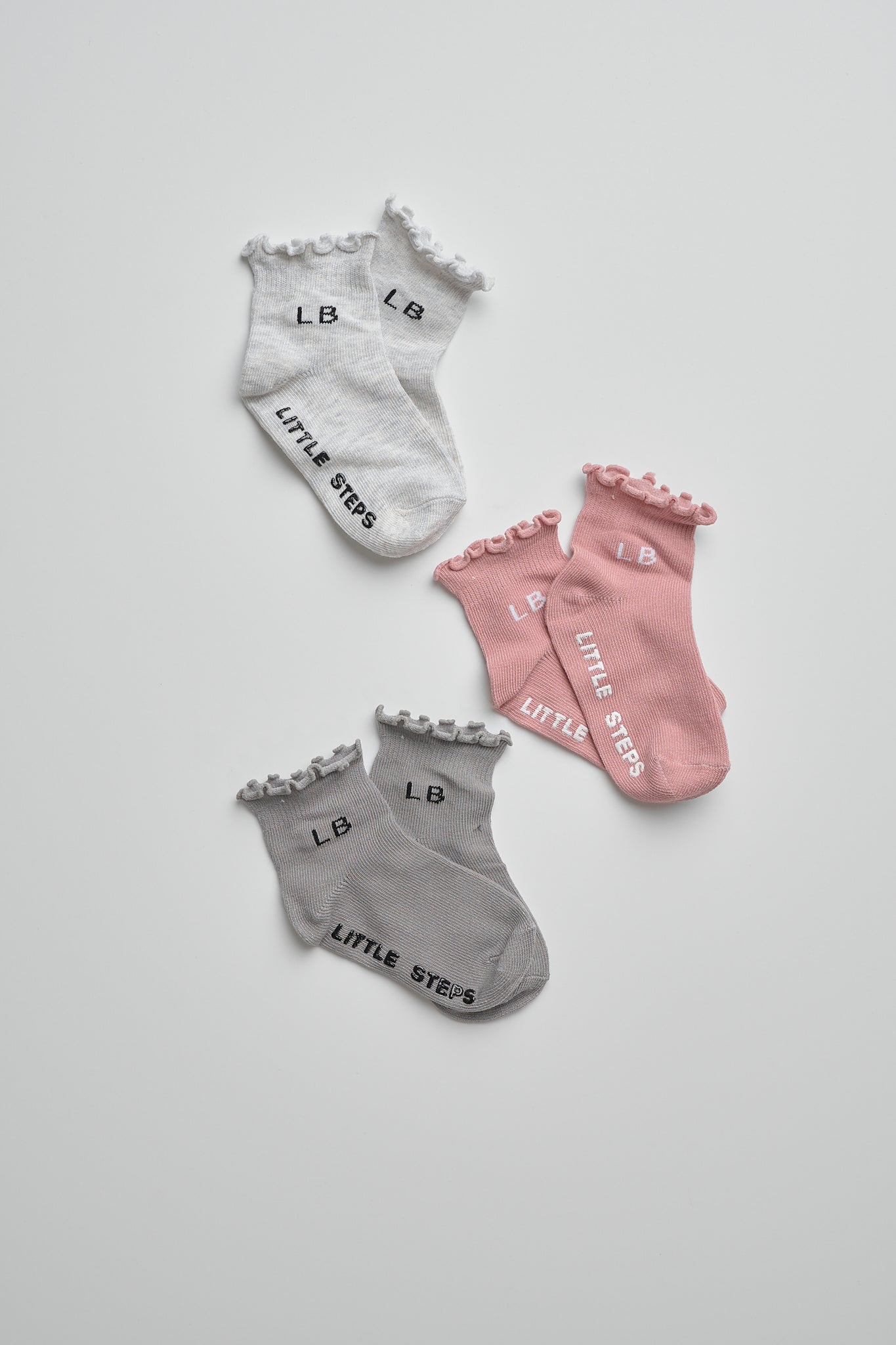 Ruffle Sock 3-pack - Dusty Rosewood