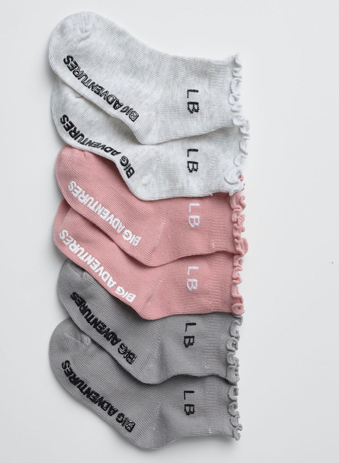 Ruffle Sock 3-pack - Dusty Rosewood
