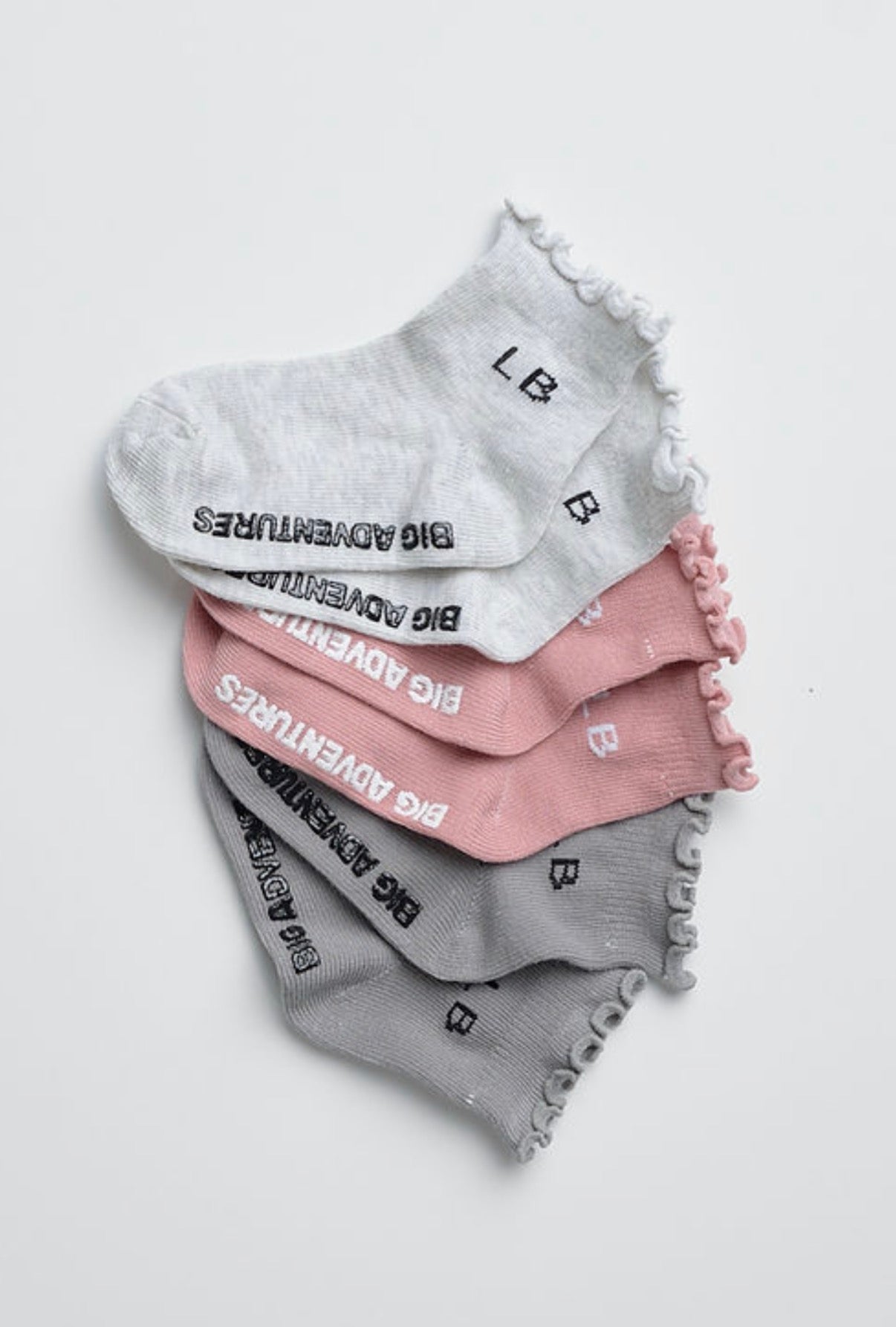 Ruffle Sock 3-pack - Dusty Rosewood