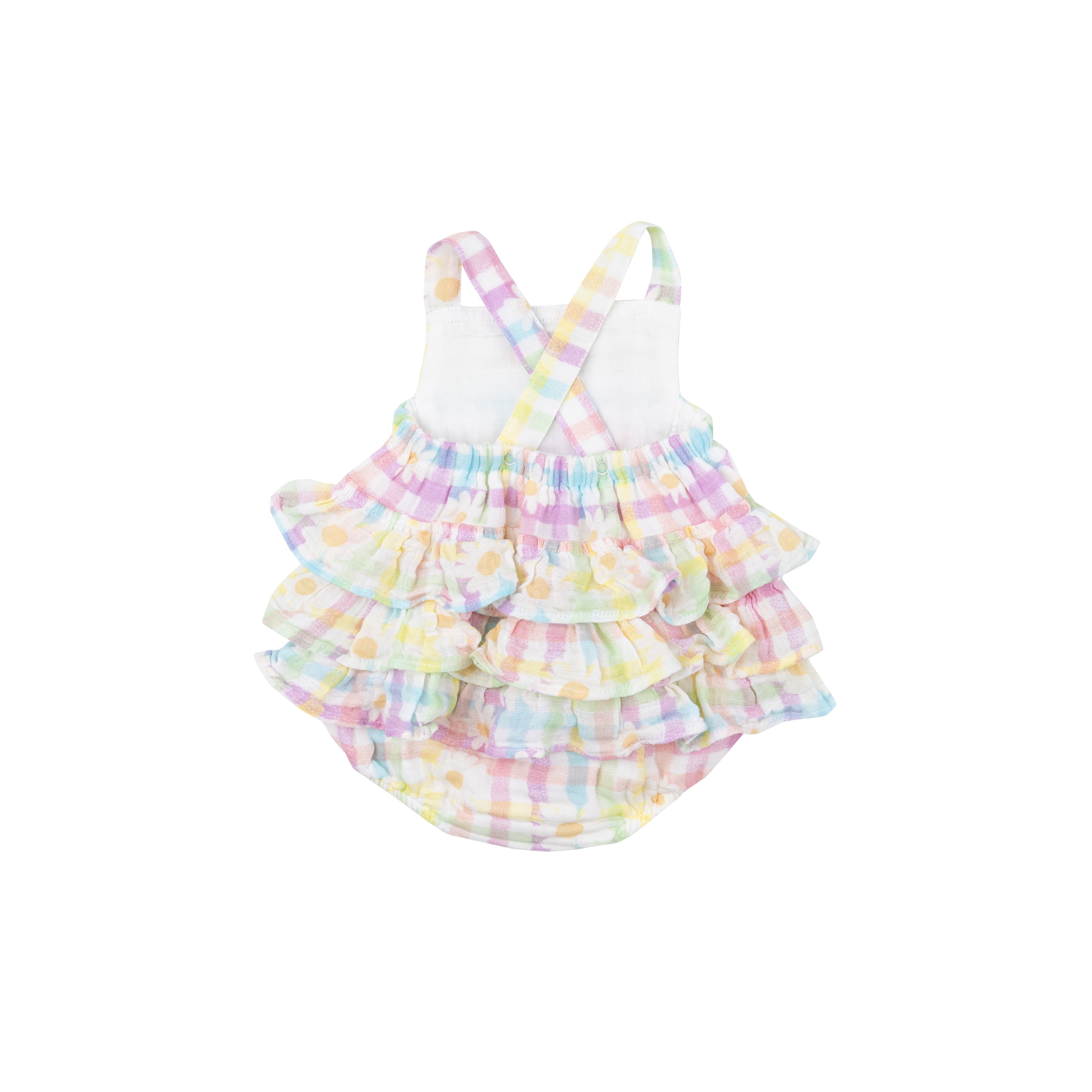 Ruffle Sunsuit - Gingham Daisy