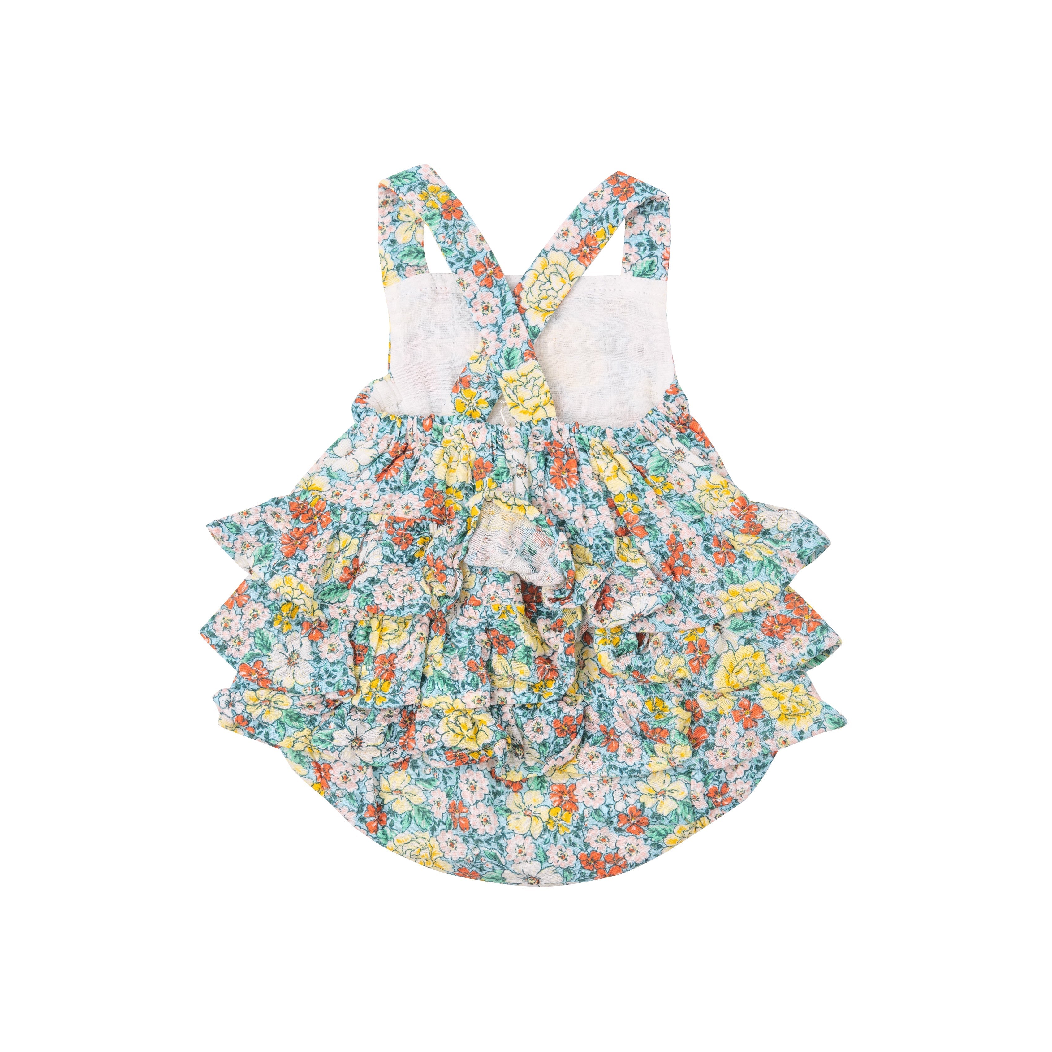 Ruffle Sunsuit - Golden Peony Floral