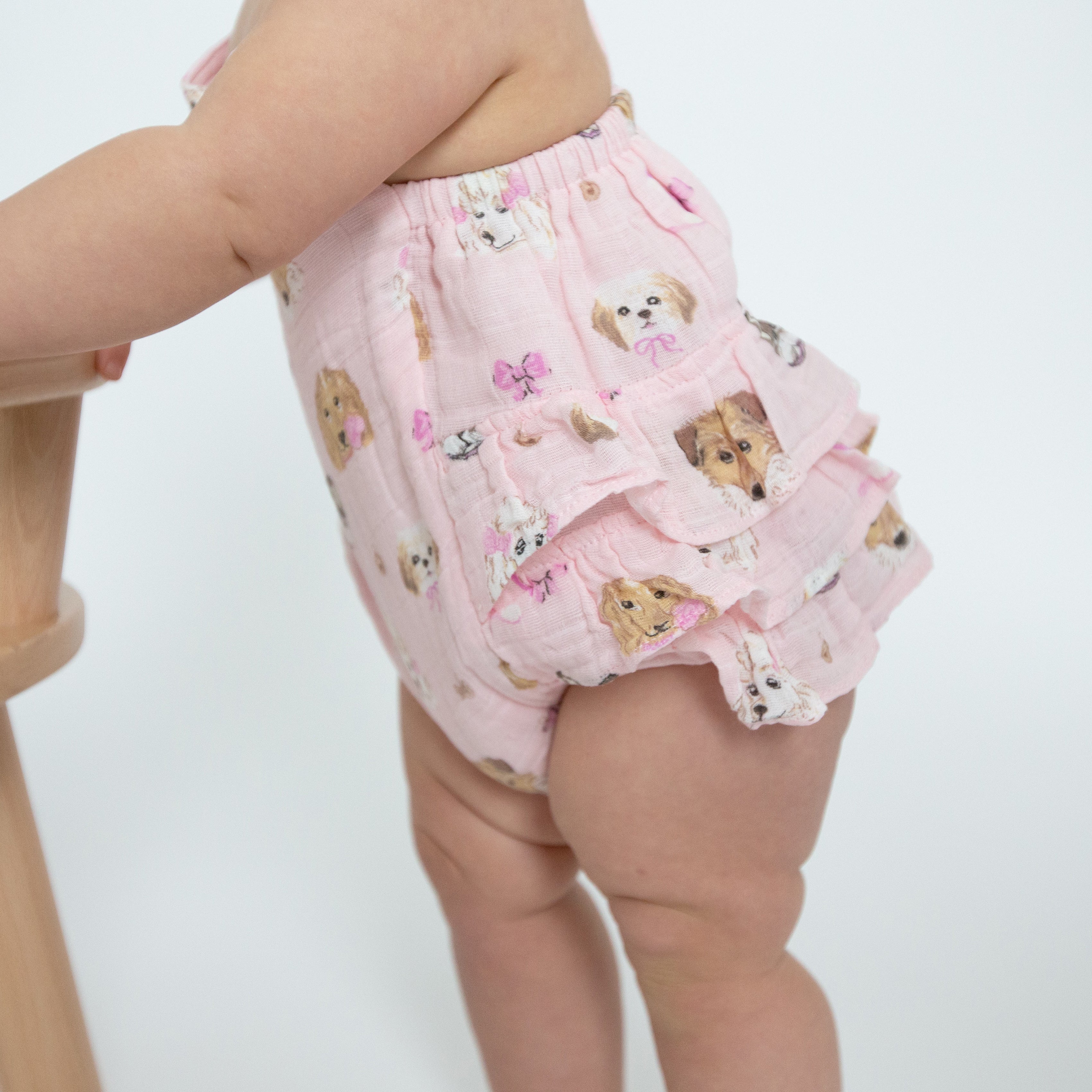 Ruffle Sunsuit - Pretty Puppy Faces