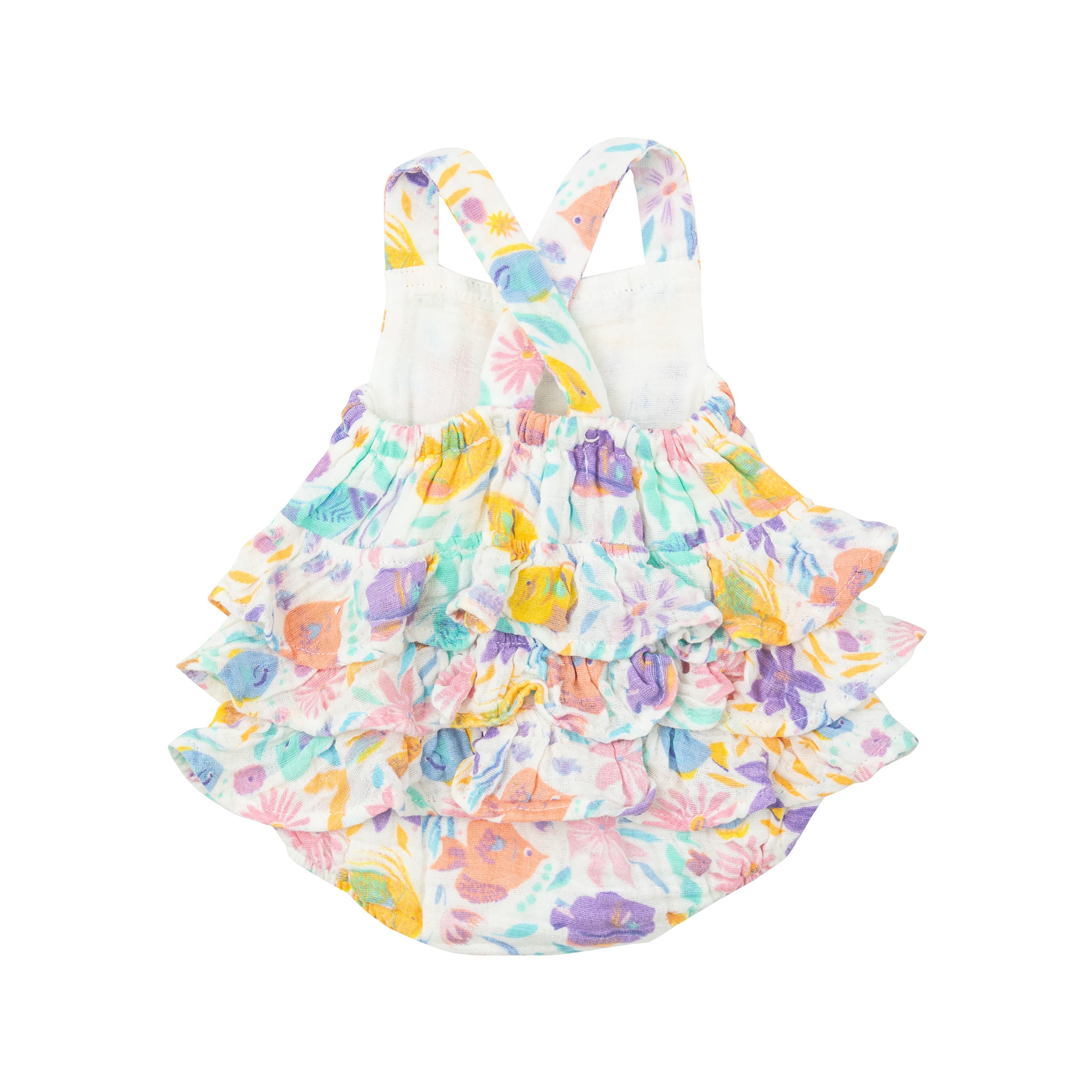 Ruffle Sunsuit - Tropical Fish Floral